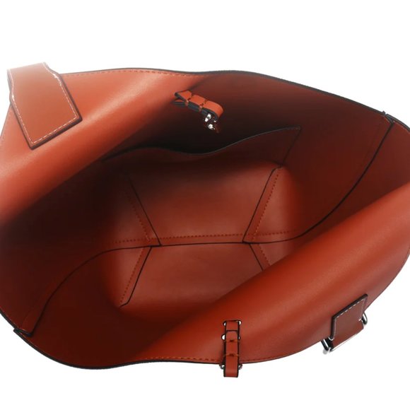 MDBM Black Leather Bucket tote bag and matching pouch - Picture 4 of 11